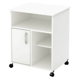 Modern Home Office Printer Stand Cart with Casters in White