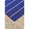 2' x 3' Striped Hand-Tufted Wool/Cotton Blue Area Rug