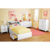 Twin size White Platform Bed for Kids Teens Adults with 3 Storage Drawers