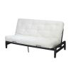 Full size 5-inch Thick Cotton/Poly Futon Mattress in White - Made in USA