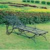 Outdoor Multi-Position Iron Chaise Lounge Chair in Black