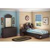 Twin size Arch Top Bookcase Headboard in Chocolate Finish