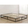 Twin size 10-inch Low Profile Modern Metal Platform Bed Frame with Wooden Slats