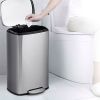 13-Gallon Modern Stainless Steel Kitchen Trash Can with Foot Step Pedal Design