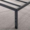 Twin size Black Metal Platform Bed Frame with Headboard Attachment Slots