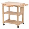 Solid Wood Kitchen Utility Microwave Cart with Pull-Out Cutting Board