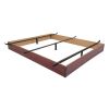 Twin size Hotel Style Metal Bed Frame Base with Cherry Wood Floor Panels