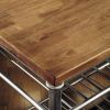 Classic French Style Hardwood Butcher Block Top Metal Kitchen Utility Table