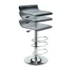 Contemporary ABS Air-Lift Swivel Bar Stool in Black Faux Leather