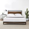 Full size Metal Wood Platform Bed Frame with Headboard