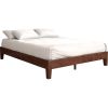 Queen size Modern Low Profile Solid Wood Platform Bed Frame in Espresso